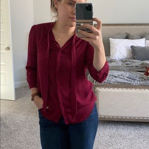 Loft blouse in maroon